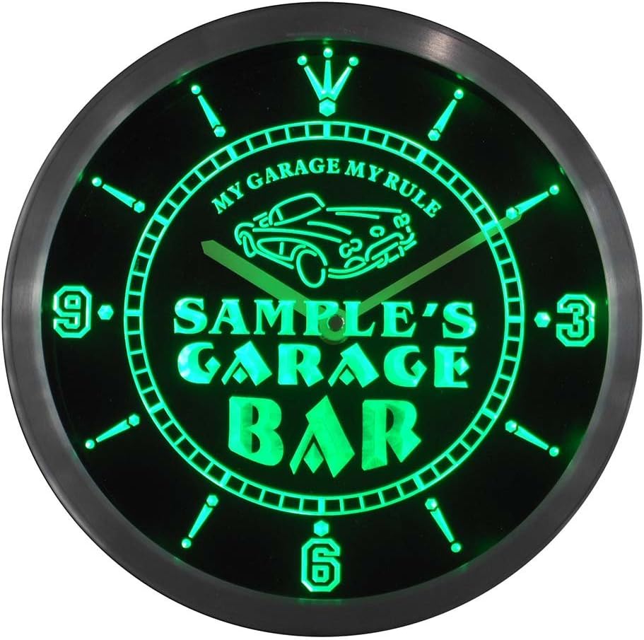 ADVPRO ncpp0271-b Dave's Garage Car Repairs Rule Beer Bar LED Neon Sign Wall Clock