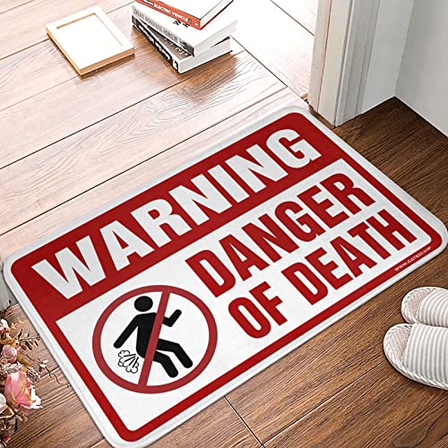 Tapis de sol en vinyle danger de la mort 65 x 90 cm rectangulaire résistant - 2