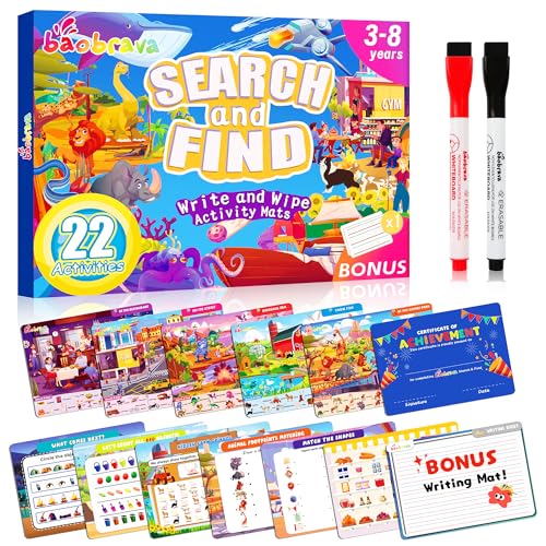 search and find game books - preschool learning activities for kids age 3-8 travel games for or road trip car airplane educational seek activity birthday gifts for boys and girls