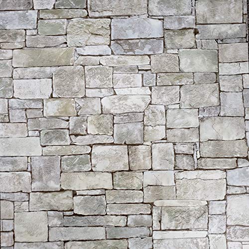 10m Slavyanski Vinyl Wallpaper roll Olive Green Gray wallcoverings Textured Vintage Retro Faux Realistic Stone Pattern Double Rolls Covering Decor Textures Washable Modern Kitchen 3D Wall coverings