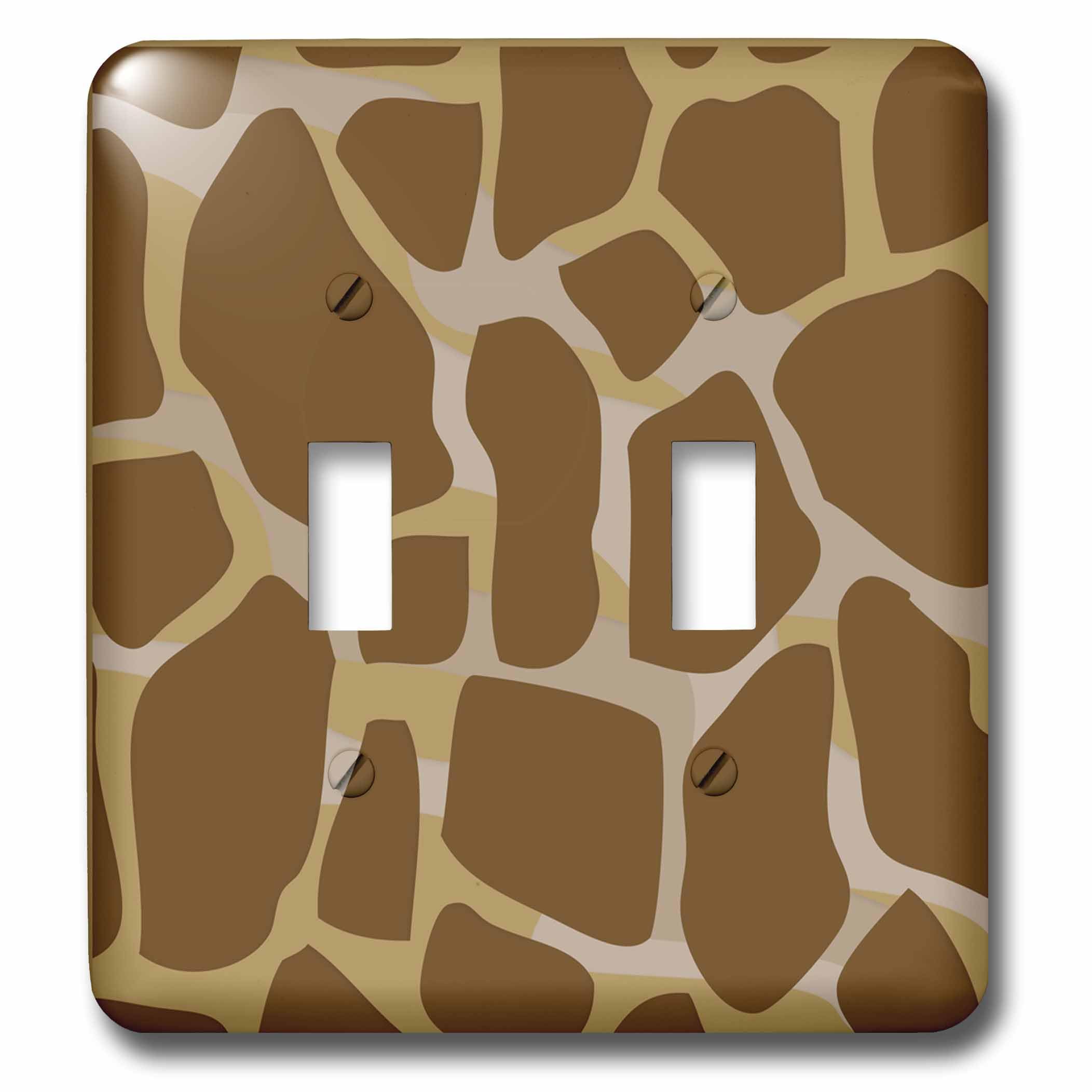 Interrupteur double girafe marron beige 3D Rose lsp_222616_2 pour deco murale