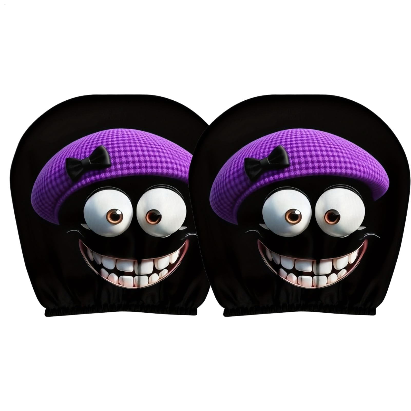Funny Cartoon Headrest Covers, Soft And Breathable, 28x26cm, Auto Headrest Covers, Car Front Seat Cover, Fit Most Vehicles, For Daily Commuters And Road Trip Enthusiasts