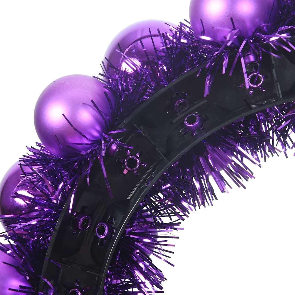 Weihnachtsballkränze lila Polystyrol 33 x 33 x 7 cm 2 Stück für Innen- und Außenbereich mit festlichem Baumschmuck und dekorativem Adventskranz für Wohnzimmer und Tannenbaum