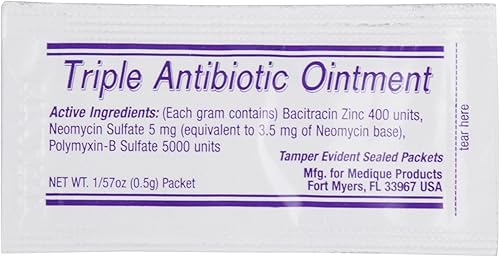 Miniatura 4 de Medi-First First Aid Antibiotic 0.5 Gram Individual Packet Ointment 400 IU - 5 mg - 5,000 IU/Gram Strength, 25 Ct