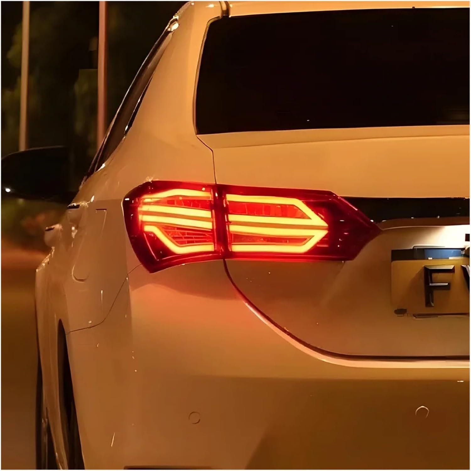 Car Taillights Assembly Compatible With Toyota Corolla 2014-2017 Led Auto Back Lamps High Configuration Fog Brake Turn Signal Accessories(Black One Set)