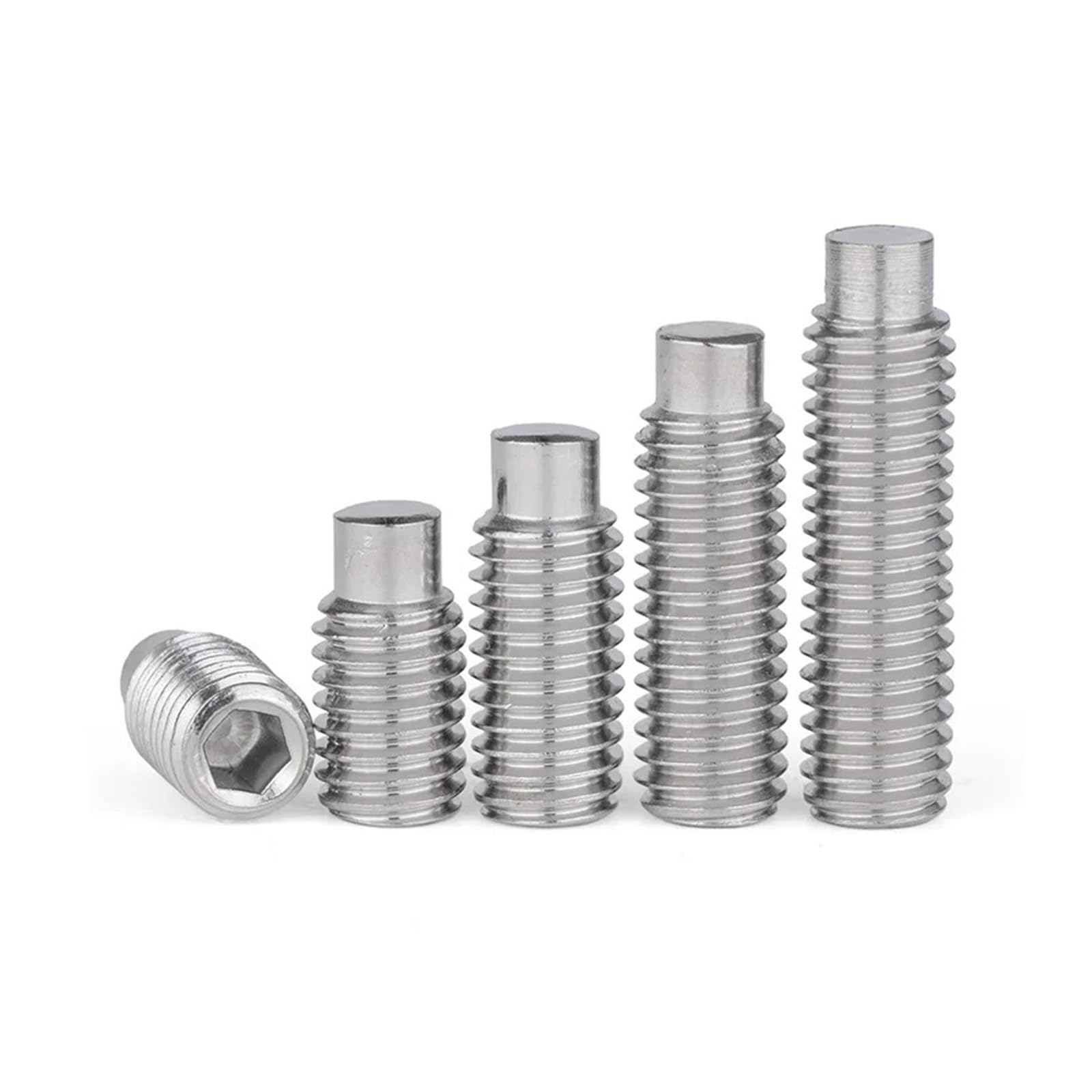 Tornillos de cabeza hueca Llave Allen Juego de 5 tornillos de fijación hexagonales de acero inoxidable 304 con extremo convexo.(35mm)