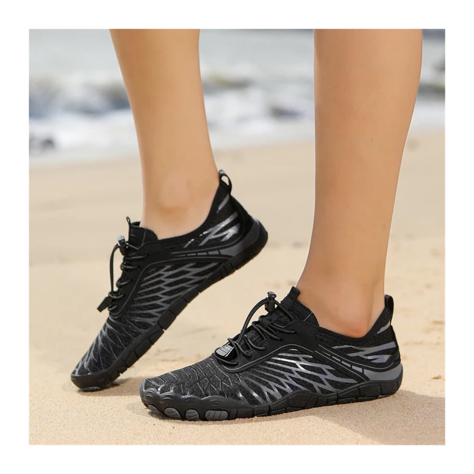 Zapatillas De Agua Zapatos de Playa for Hombres y Mujeres, Zapatos de Agua de Secado rápido, Transpirables, Zapatillas de Deporte Descalzas for Nadar, Surf, Aqua, Piscina, Gimnasio(White,44)