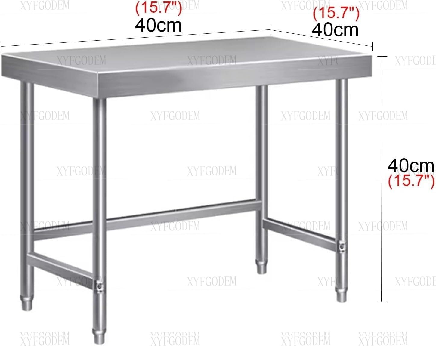Mesa de preparación Acero Inoxidable, estación Trabajo Cocina Resistente con Amplio Almacenamiento para cocinar, Hornear, Uso en restaurantes