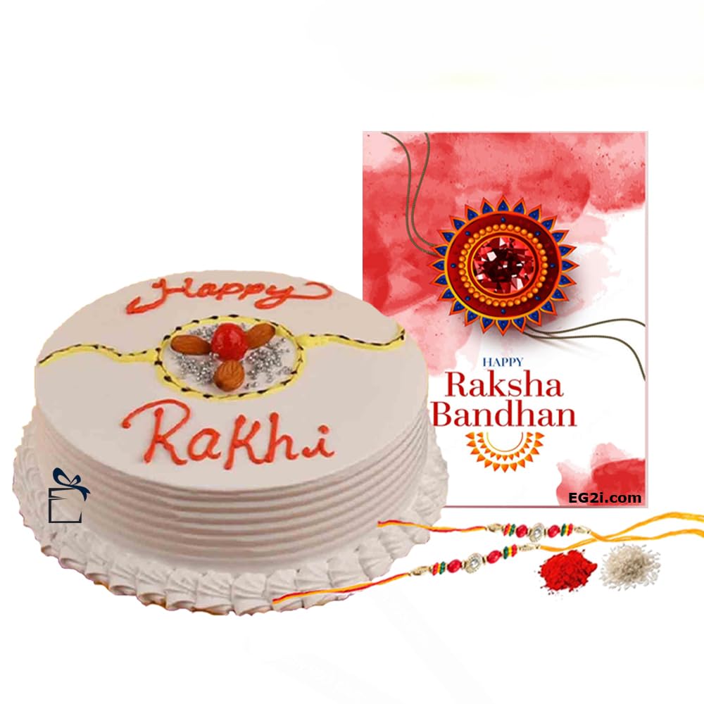 EG2i Red Velvet Cake with Rakhi for Brother | Creamy Red Velvet Dessert with Festive Rakhi | Raksha Bandhan Gift Combo for Siblings | Same Day Delivery-image-14