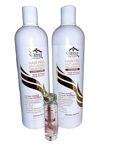 Eternal Hair Pro Tratamiento Anti Envejecimiento Champú y Acondicionador Células Madre Suero