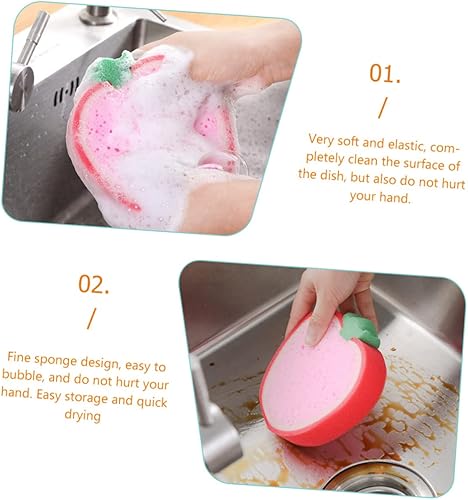 Miniatura 7 de Esponjas de frutas para limpiar platos, esponjas de cocina engrosadas, fáciles de limpiar, multiuso