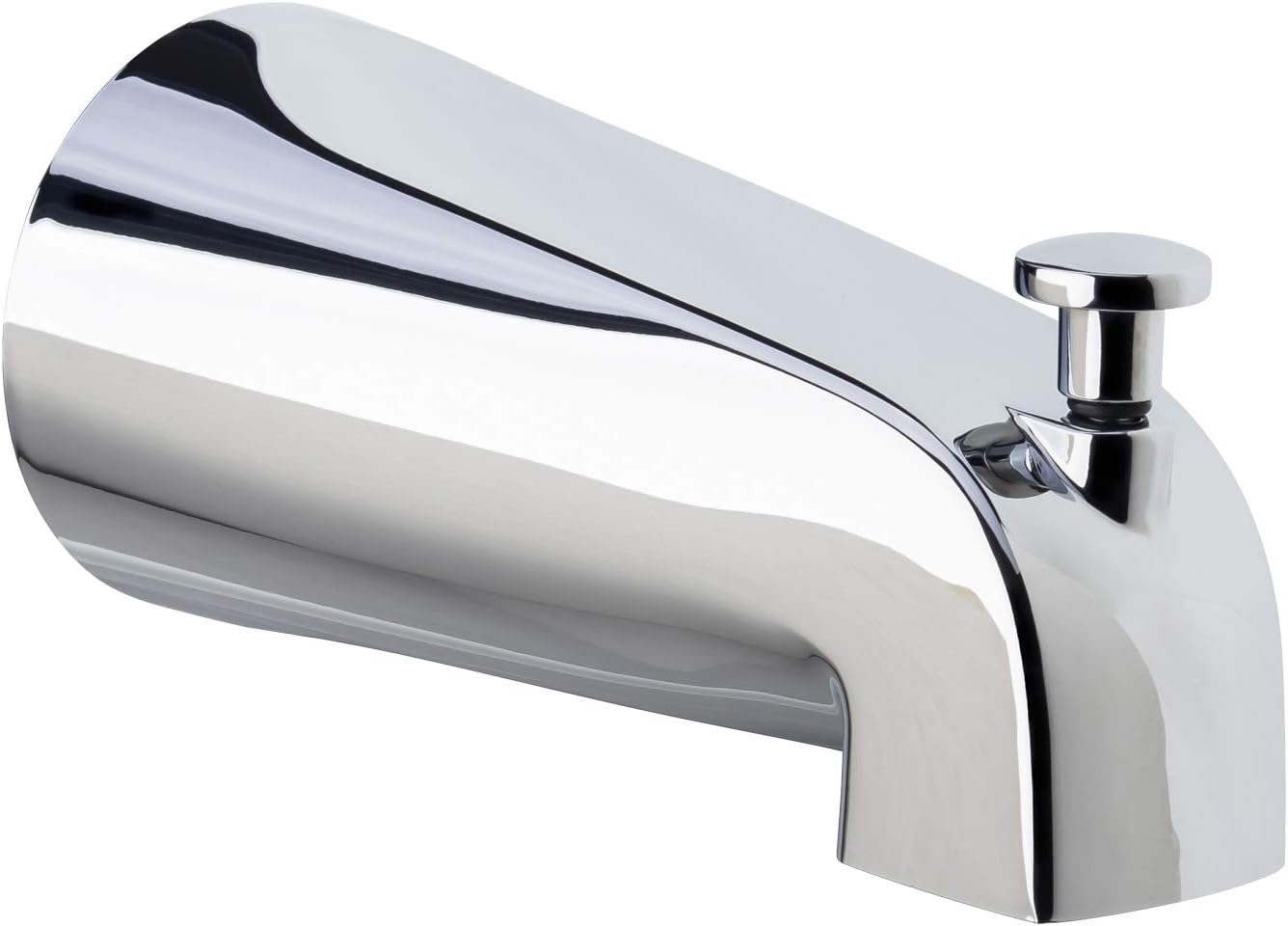 Polished Chrome Wall Mounted Tub Spout with Diverter