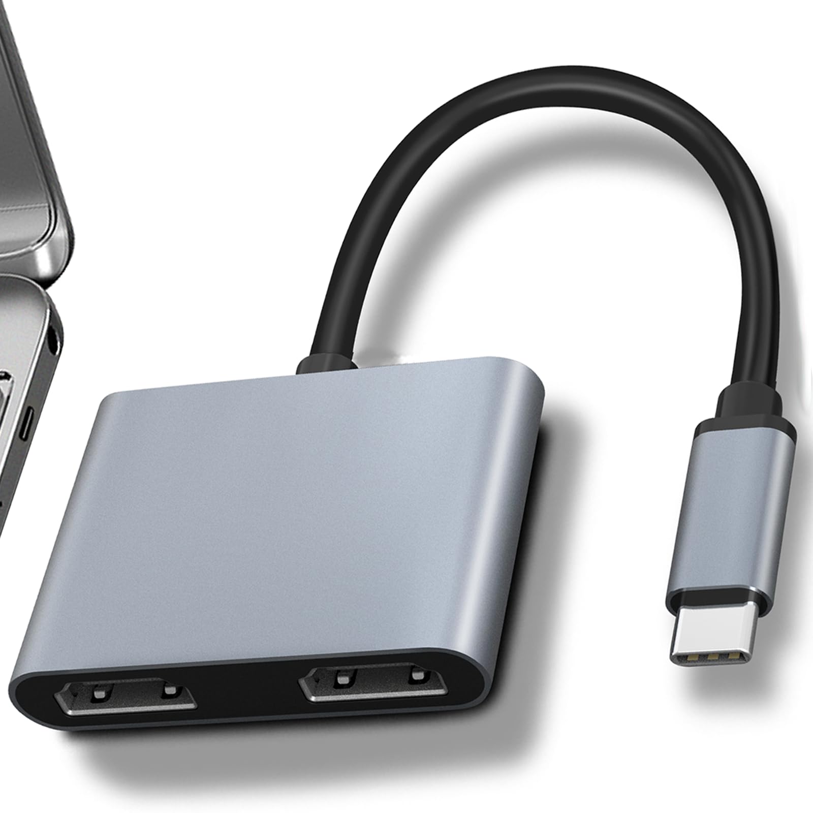 USB C to Dual HDMI Adapter - 4K Dual Monitor Adapter for Laptop, MacBook, Windows, and More