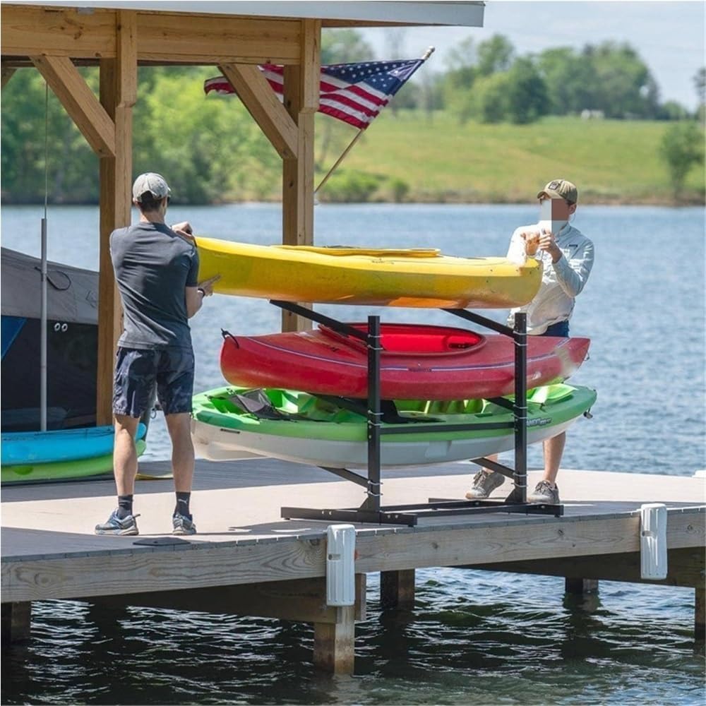 Freestanding Kayak Storage Rack, Multiple Kayaks or Canoes Storage Stand, Kayak Rack for Outdoor and Indoor, Adjustable Kayak Storage Stand, Heavy-Duty Metal Kayak Rack for Garage(71cm/28in)