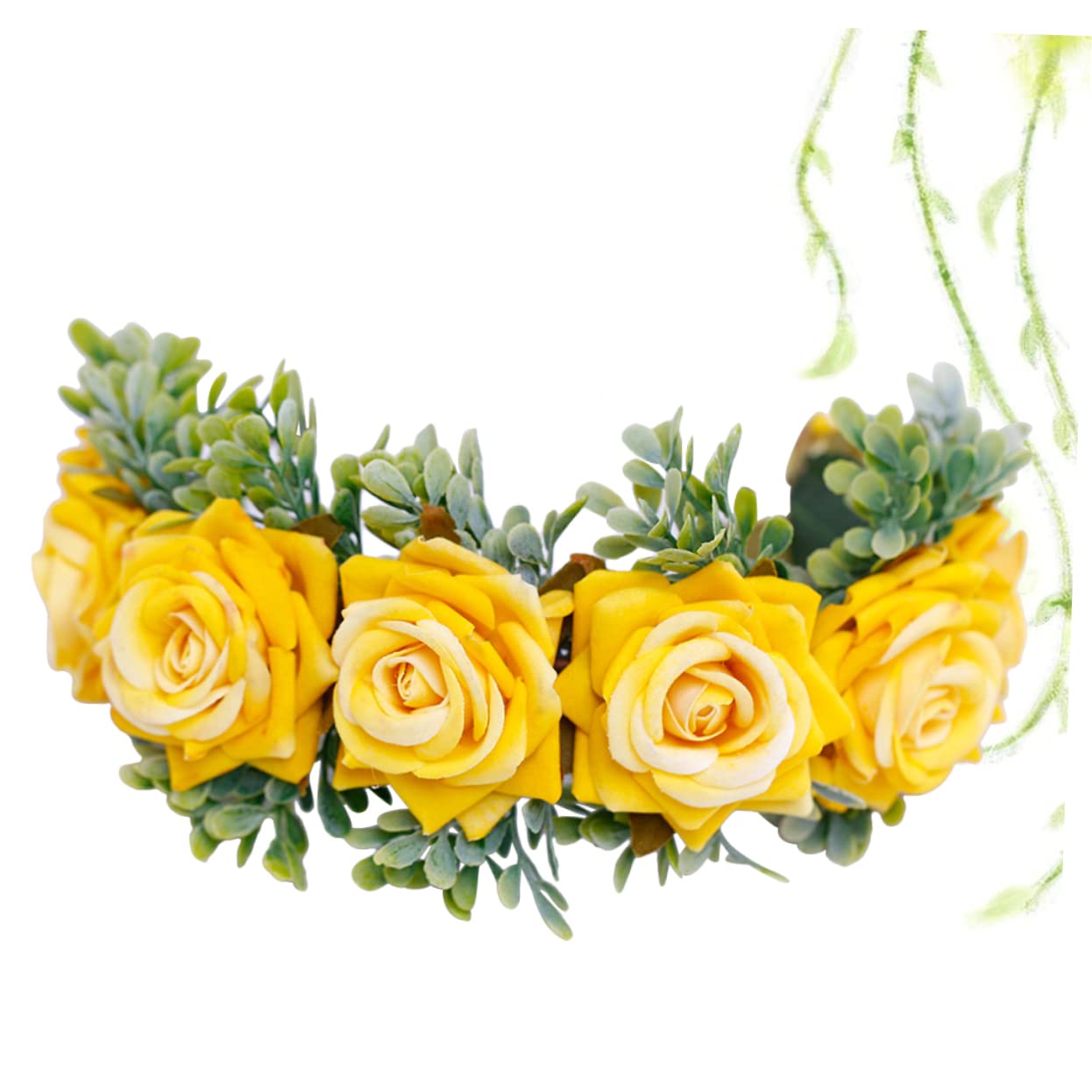 Housoutil 3piezas Diadema Floral Artificial Para Boda Tocado De Fiesta Para y Novias Accesorio De Cosplay Color
