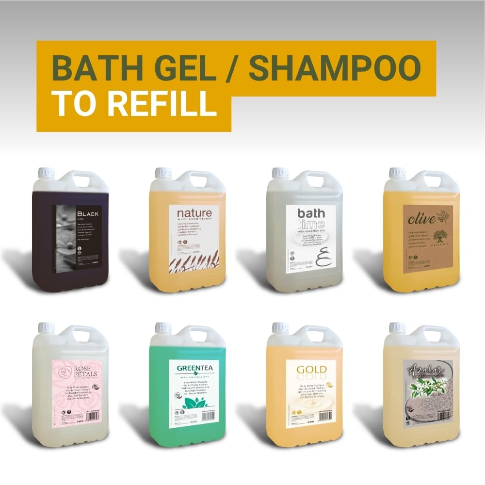 GPQ Gel/Shampoo 2 in 1 OLIVE 5 L Refill Balsamo senza Parabeni 92% NATURAL ORIGIN