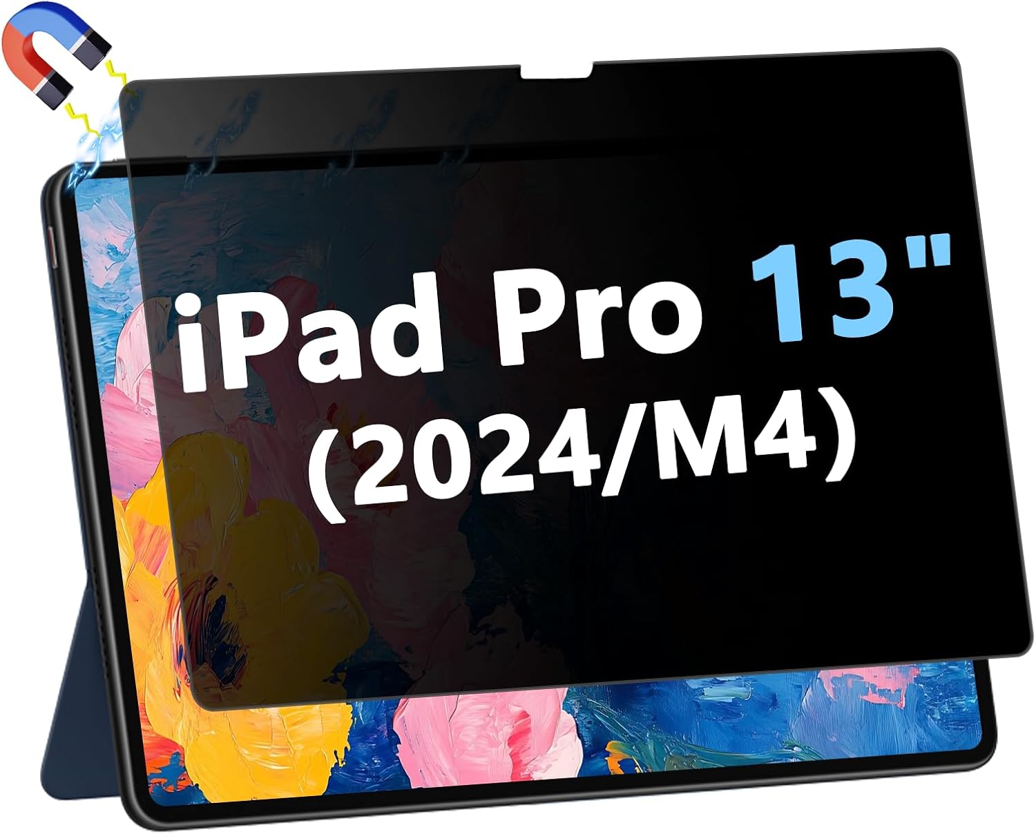 Magnetic Privacy Screen Protector for iPad Pro 13 inch 2024 (M4), Anti-Glare & Blue Light Filter, Removable Privacy Film for iPad Pro 13” M4, Easy Magnetic Attachment Magnetic Privacy Screen Protector for iPad Pro 13 inch 2024 (M4), Anti-Glare & Blue Light Filter, Removable Privacy Film for iPad Pro 13” M4, Easy Magnetic Attachment