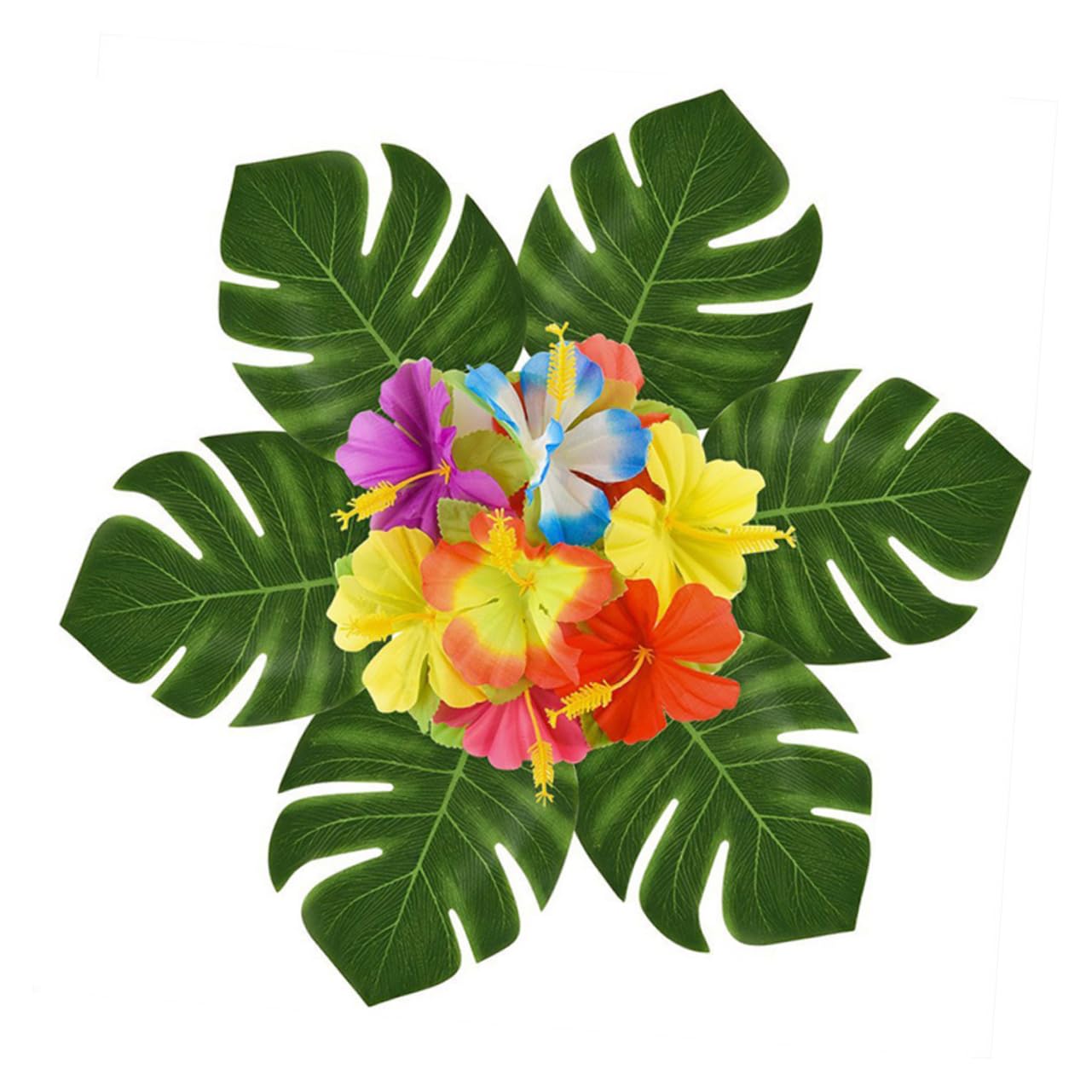 Amosfun 72pezzi Foglie Artificiali Monstera Foglie Verdi Imitazione Per Decorazioni Tropicali Casa Ufficio e Eventi
