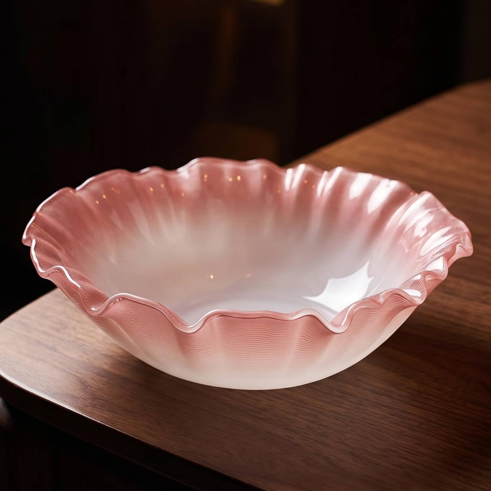 Plat Présentation En Verre , Grand Modèle, Diamètre 35 Cm, Hauteur 10 Cm