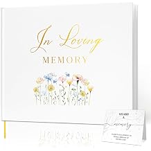 Funeral Guest Book for Memorial Service, in Loving Memory 9x7.5