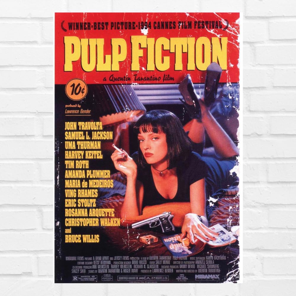 Good Hope - Pulp Fiction Poster – 12x18 Inch Classic Movie Wall Art | Vintage Quentin Tarantino Film Poster | Uma Thurman Iconic Scene | Matte Finish Print