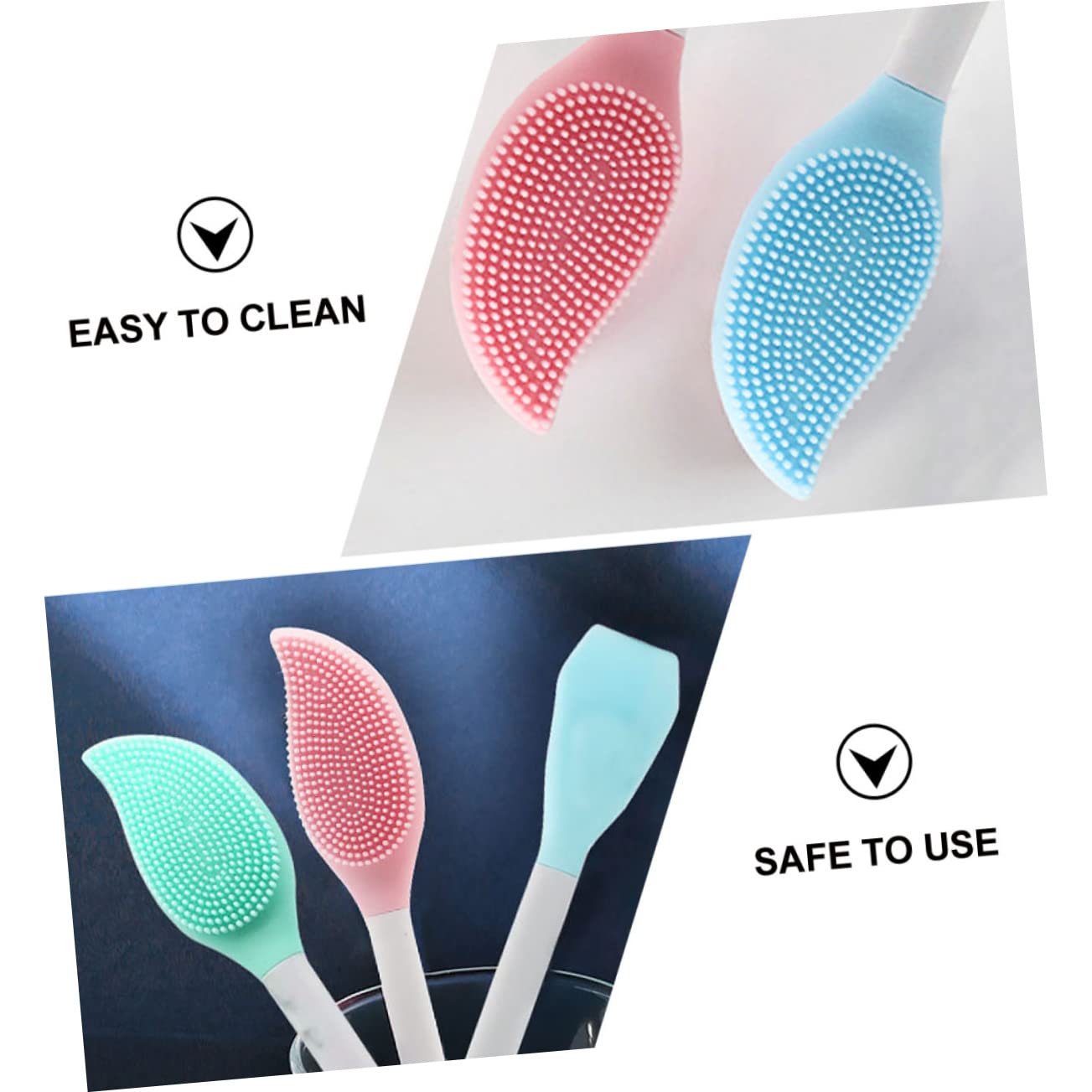 FRCOLOR 3 Set Di Pennelli Per Maschera Doppia Kit Di Pennelli Per Il Viso in Silicone Per Applicatore Di Per Il Viso Di Bellezza 3 Pezzi*3
