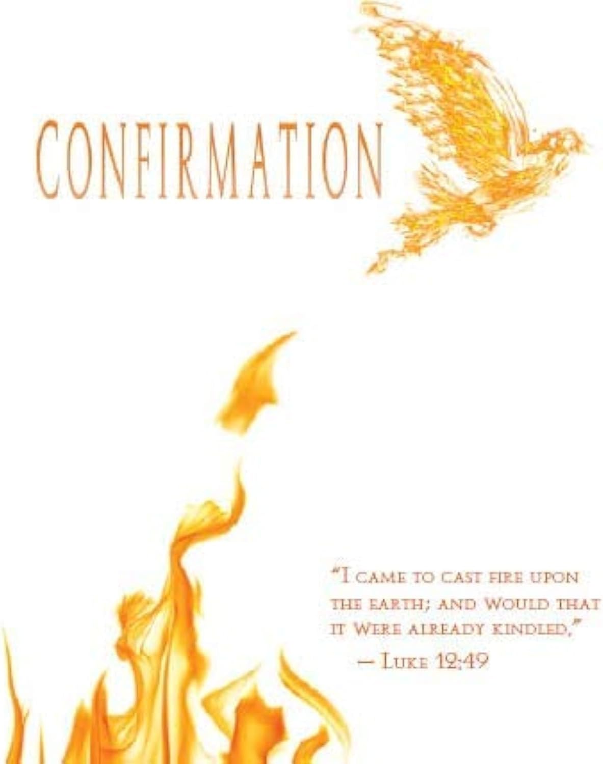 Salutare Stationery Dove of Fire Confirmation Card