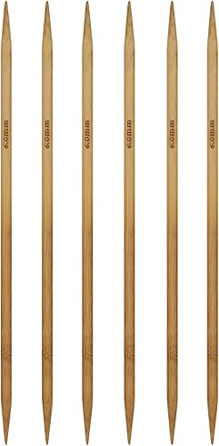 Miniatura 8 de 6 agujas de tejer de doble punta de bambú de 0.217 in, talla 9 de EE. UU. para manualidades, calcetines, suéter, bonito regalo para mujeres,