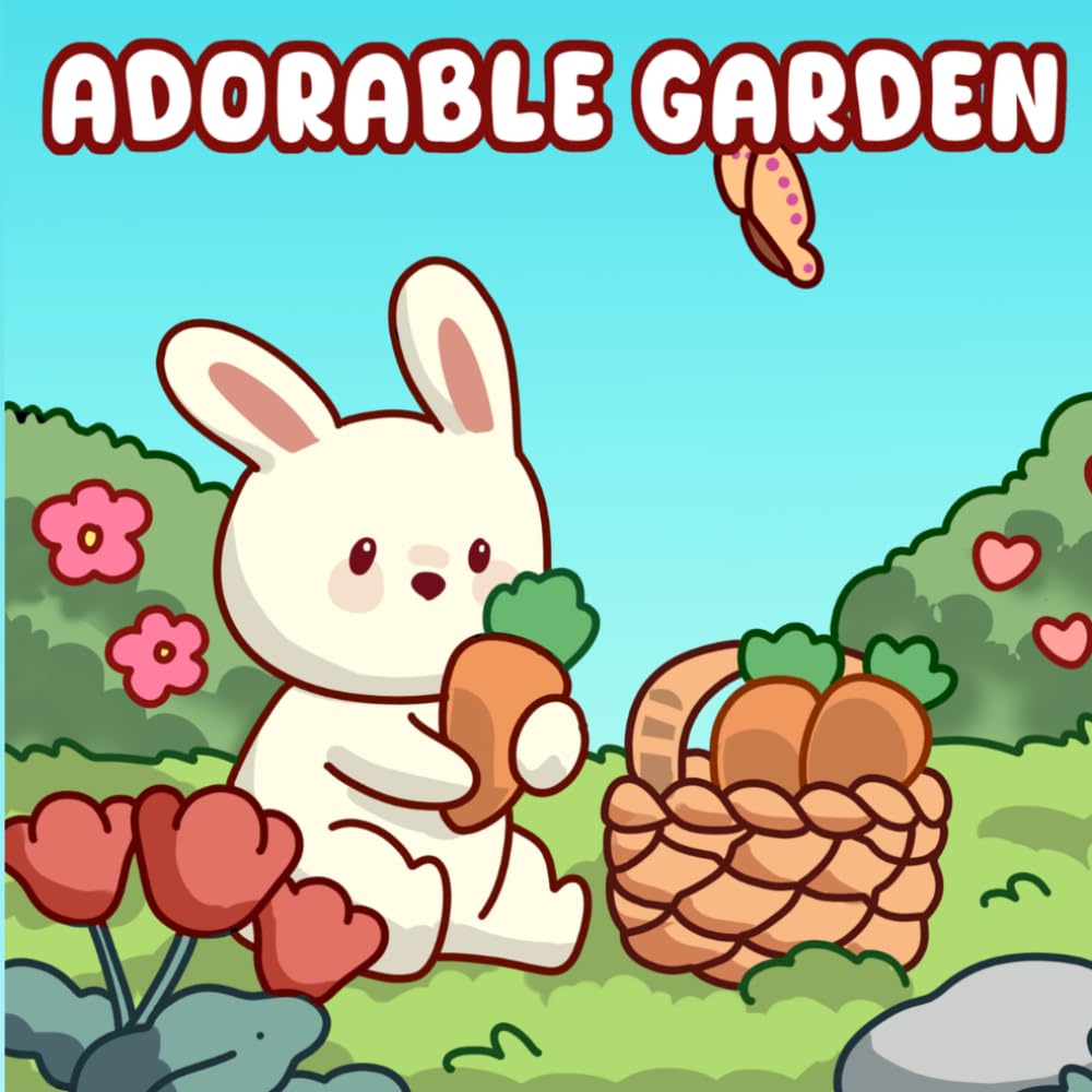 Adorable Garden: Sweet Garden Creatures and Cute Floral Scenes - A Relaxing Coloring Book for Stress Relief