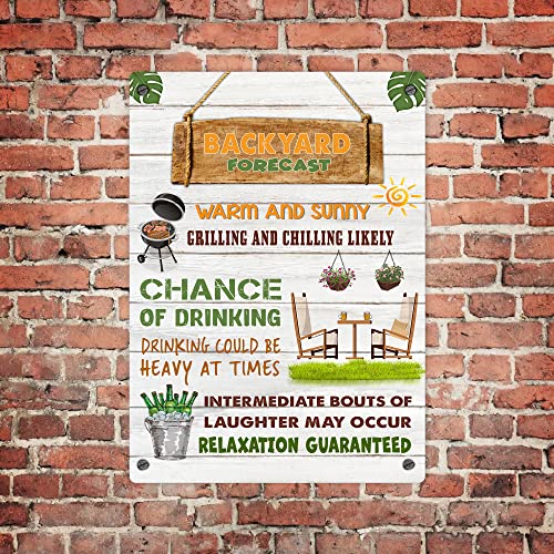 Wodoro Vintage Backyard Rules Metal Tin Sign Wall Plaque 12X16 Inches, Garden Yard Decorations, Backyard Bar & Grill Bbq Party Pool Poolside Porch Deck Patio Fire Pit Outdoor Outside Bar Pub Sign #TOP5