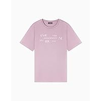 EMPORIO ARMANI T-Shirt Girocollo da Uomo con Stampa Viola XL