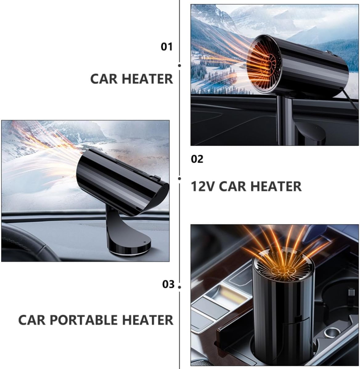 V 150w Car Heater Windshield Defroster with Adjustable Modes