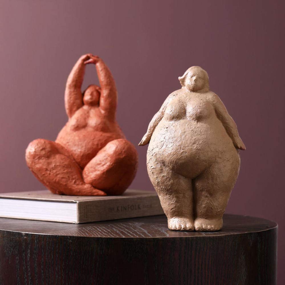 Resin Fat Lady Statues Modern Character Figurines for Interior
