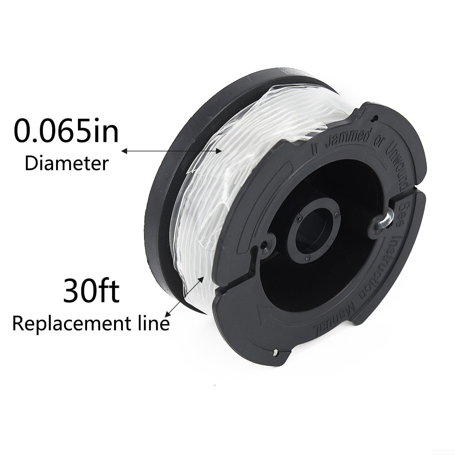 Cordon pour Coupe-Herbe, Bobine de Rechange 30 pi 0,065 po, Fil Nylon Noir, Compatible avec AF-100 et Plusieurs modèles