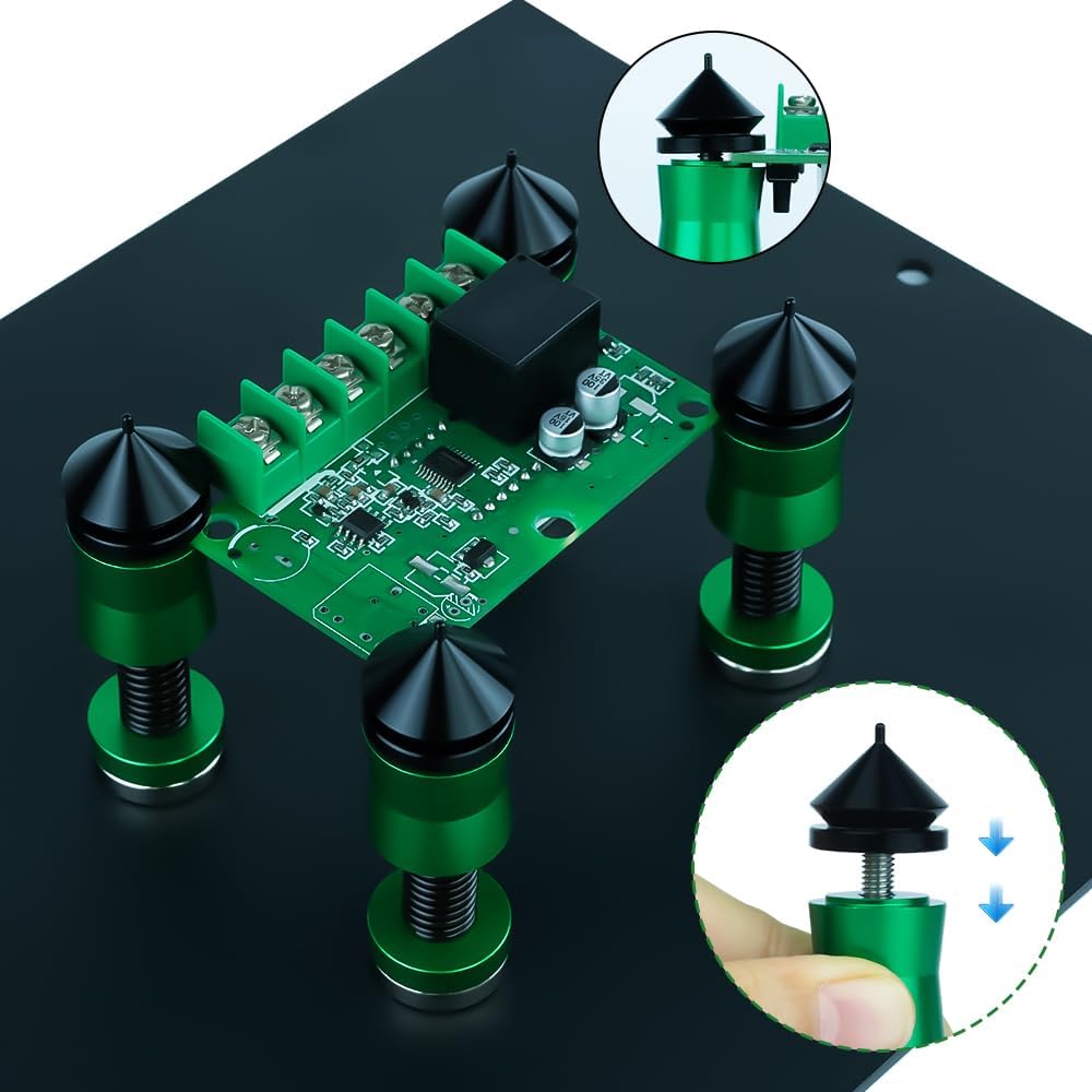 Soldering Helping Hand PCB Circuit Board Holder ESD Safe - Metal Magnetic Fixture Tower Spring Clamp PCB Holder Fixtute for Circuit Boards Repairing Soldering Desoldering Rework,Green,4Pcs