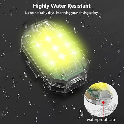 Miniatura 4 de LECART Luces estroboscópicas inalámbricas anticolisión, 7 colores, funciona con pilas, luces LED para motocicleta y drones para conducción nocturna,