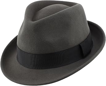 Men's 100% Wool Felt Winter Hat Short Brim Fedora Hat Classic Premium Quality Trilby Hats