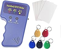 Hecere Handheld 125kHz RFID Card Duplicator Copier for T5577/EM4305 + 5 Keychains + 5 Cards