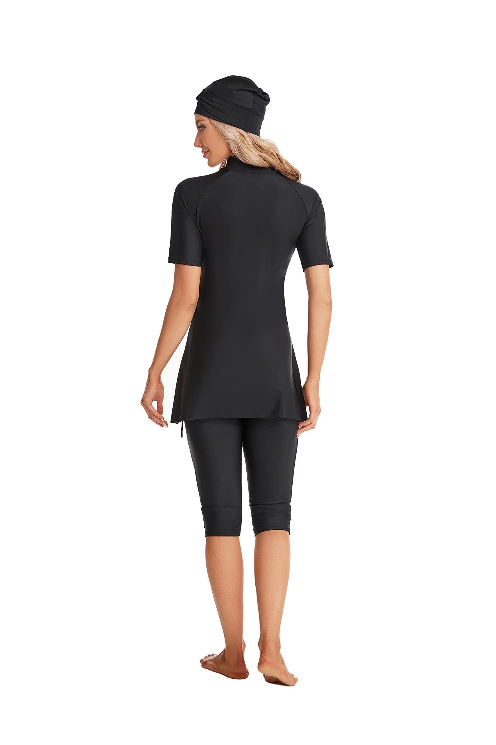 Burkini for Girls 3 Piece Short Sleeve Rash Guard Swimming Costume Modest Swimsuit