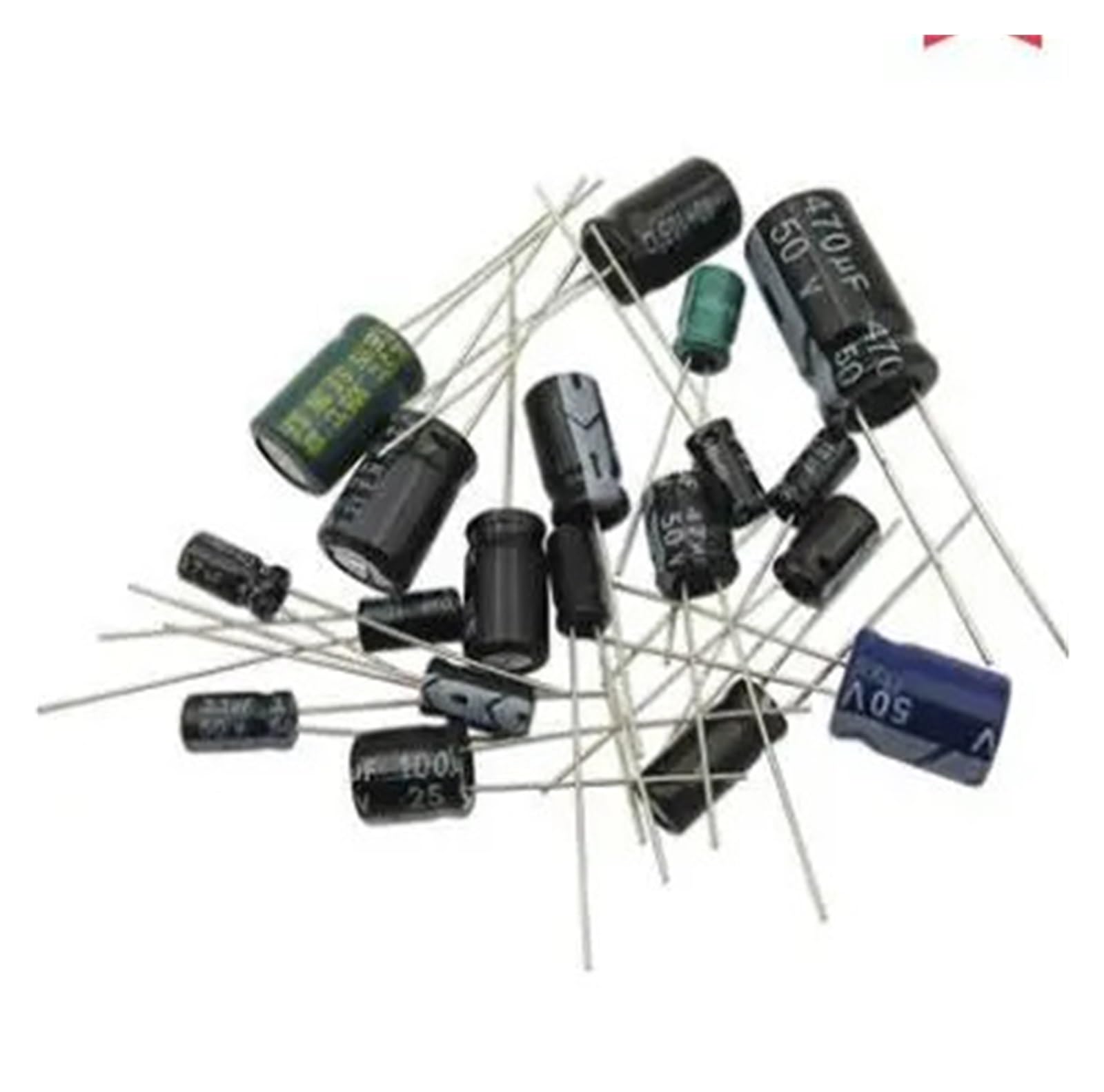 ICXLPMC 1set Of 120pcs 12 Values 0.22UF-470UF Aluminum Electrolytic Capacitor Assortment Kit Set Pack 0.47/1/2.2/4.7/10/22/33/47/100/220