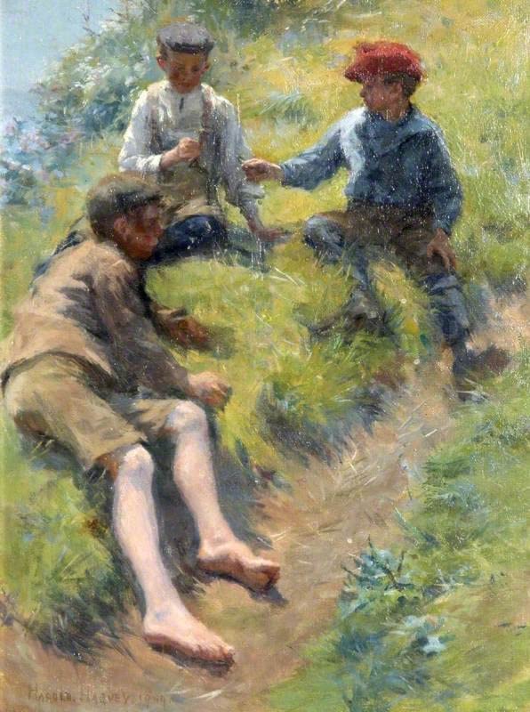 Affiche Trois garçons par Harold Harvey pour décoration murale salon