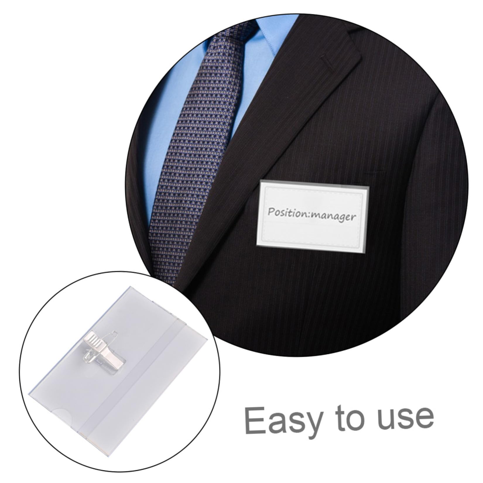 Porta Badge Trasparente Pvc a Doppia Faccia con Clip 100 Pezzi