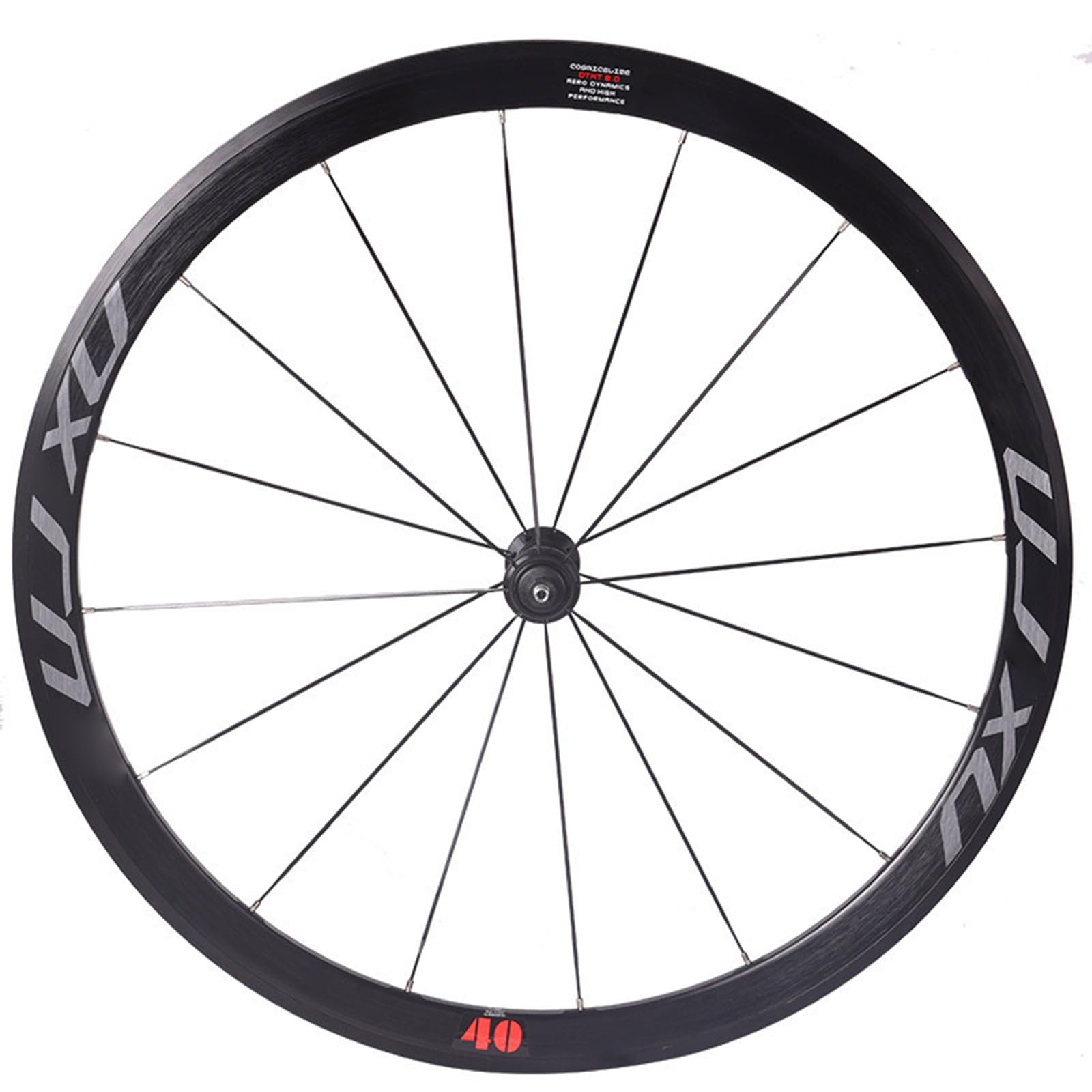 Juego de ruedas para bicicleta de carretera 700C con freno de llanta, buje de carbono, perfil de 40 mm, llantas de aleación de aluminio delanteras y traseras compatibles con 8/9/10/11 velocidades.