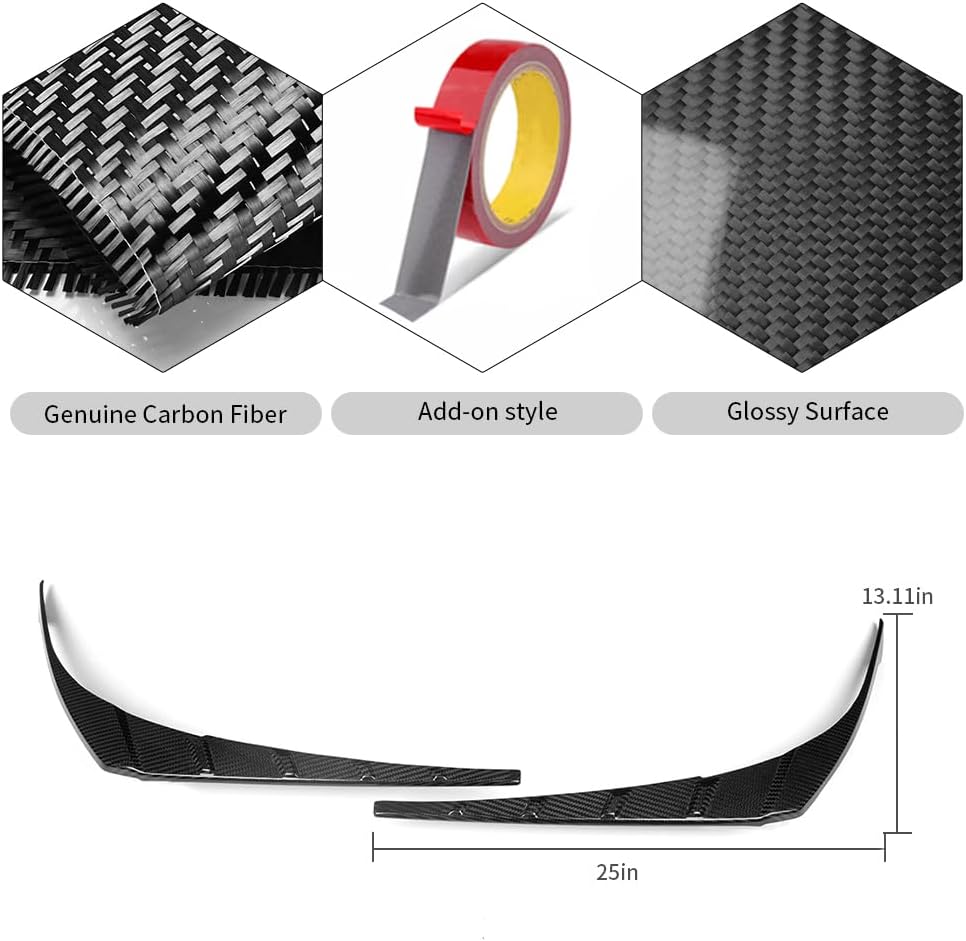 Jogon Carbon Fiber Tail Light Trim for LC LC500 LC500h 2018 2019 2020 2021 2022 2023 2024 2025 2026, Rear Brake Light Molding Strip (Glossy CF)