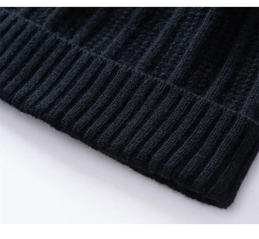Czapka z dzianiny Czapki dziane klasyczne, Czapka beanie unisex z mieszanki wełny, wielokolorowa(Dark Gray9)
