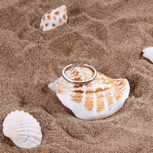 Image of Milacolato 925 Sterling Silver Toe Rings for Women 18K White Gold Plated Arrow Heart Infinity Vintage Celtic Knot Teardrop Daisy Flower Stylish Toe Rings Adjustable Toe Band Rings Summer Beach Foot Jewelry