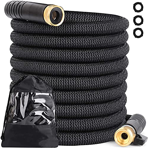 EasyJoy Expandable Garden Hose - Super Strong 3750D Fabric - 4-Layers Flex Strong Latex – Your Best Choice for Watering and Washing (Without Sprayer) (50FT)