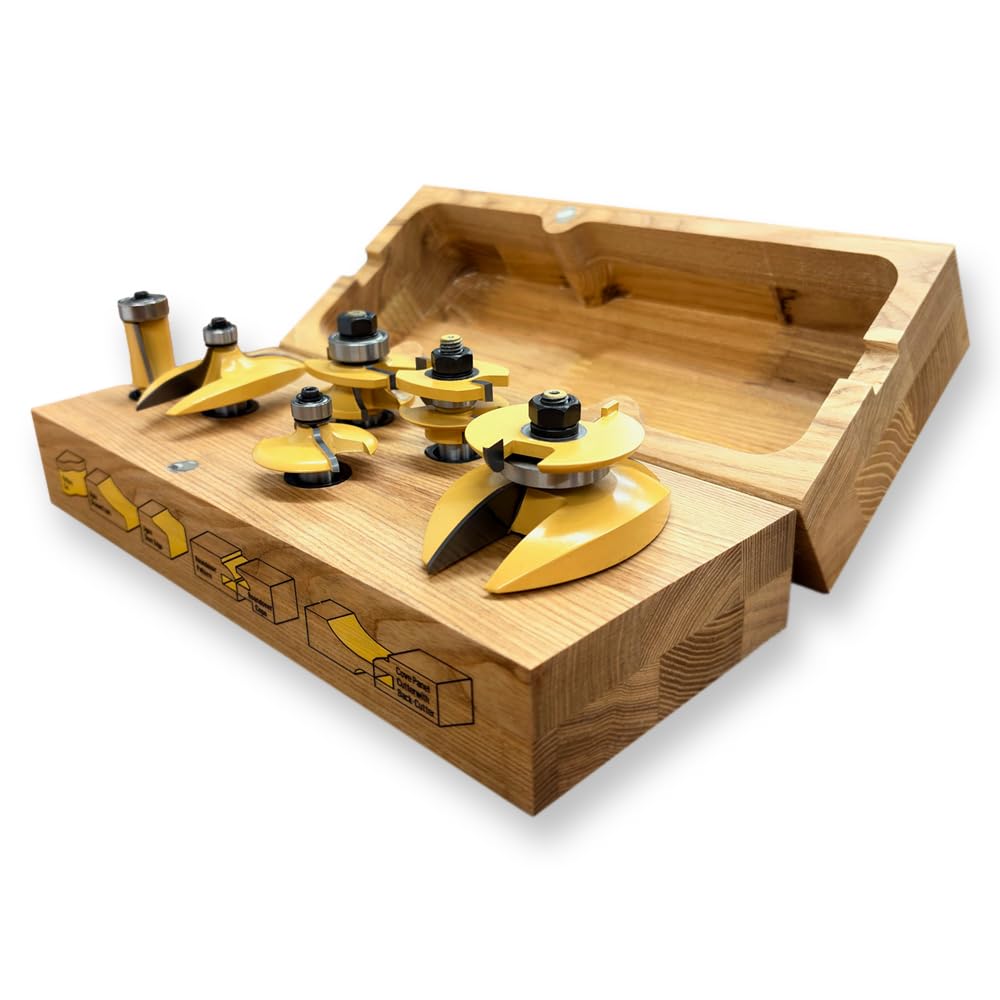 Sommerfeld 6 Piece Cove Cabinetmaking Set with New Patented Chip-Free Roundover Rail & Stile, 1/2-Inch Shank