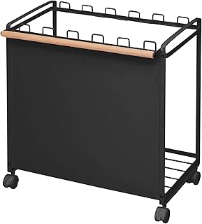 ottostyle.jp ごみ箱 ゴミ箱ホルダー ゴミ袋ホルダー 目隠し分別ダストワゴン 最大6分別 キャスター付き 【幅51.5cm×奥行35.5cm×高さ55cm】 マグネットパネル おしゃれ [ブラック]