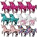 TE-Trend 12 Stück Einhorn Pferd Schlüsselanhänger Glitzer Glitter Pailletten Kette Ring Schlüsselring 75mm Mehrfarbig Mädchen Mitgebsel
